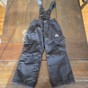 Kids Boys Girls Black Snow Pants, Size XS 5/6